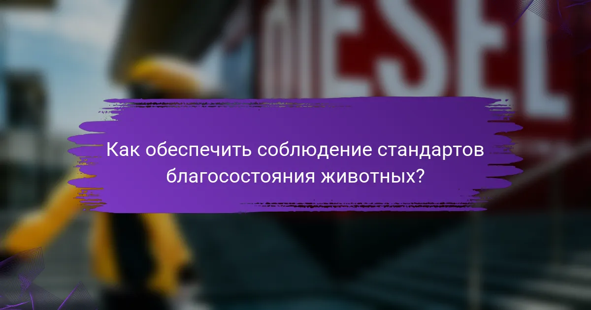Как обеспечить соблюдение стандартов благосостояния животных?