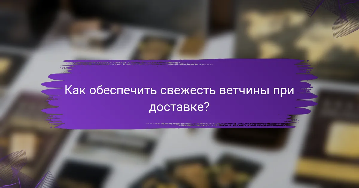 Как обеспечить свежесть ветчины при доставке?