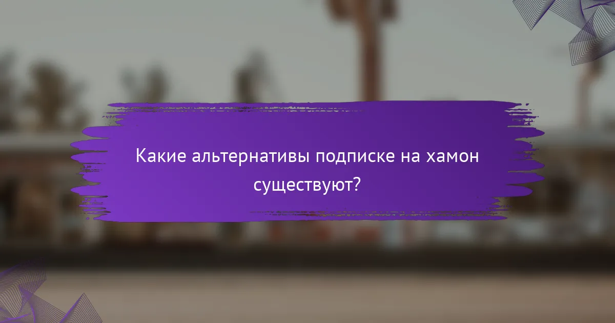 Какие альтернативы подписке на хамон существуют?