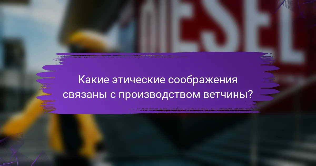 Какие этические соображения связаны с производством ветчины?