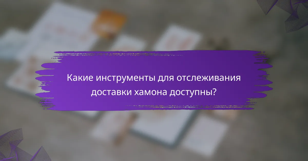 Какие инструменты для отслеживания доставки хамона доступны?