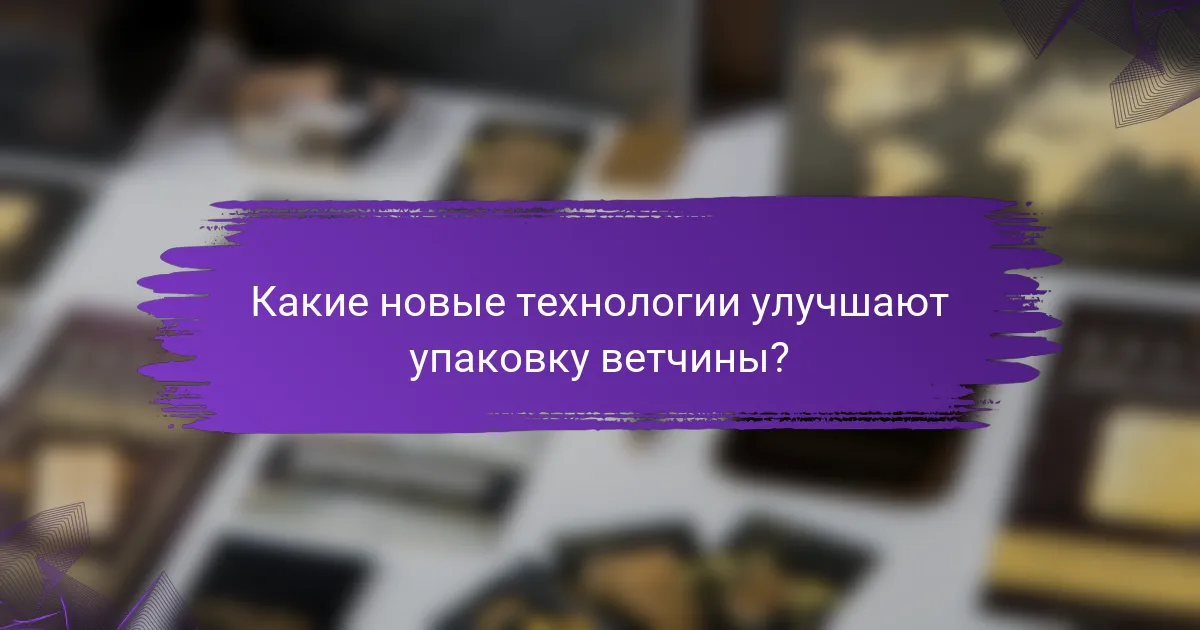 Какие новые технологии улучшают упаковку ветчины?