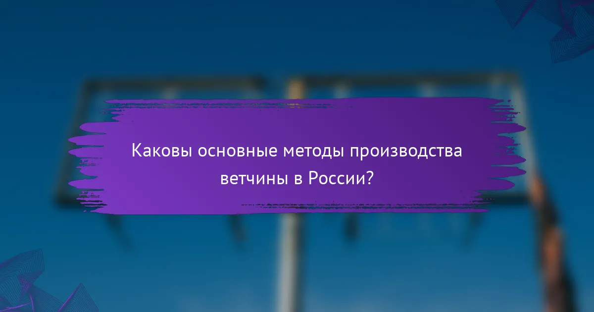 Каковы основные методы производства ветчины в России?
